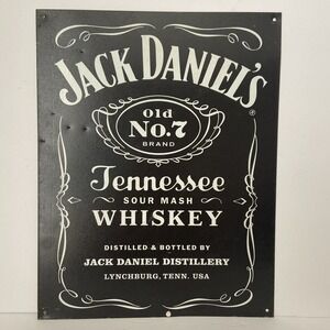 Jack Daniels Tennessee Whiskey Metal Tin Bar Sign Made In USA Man‎ Cave Decor